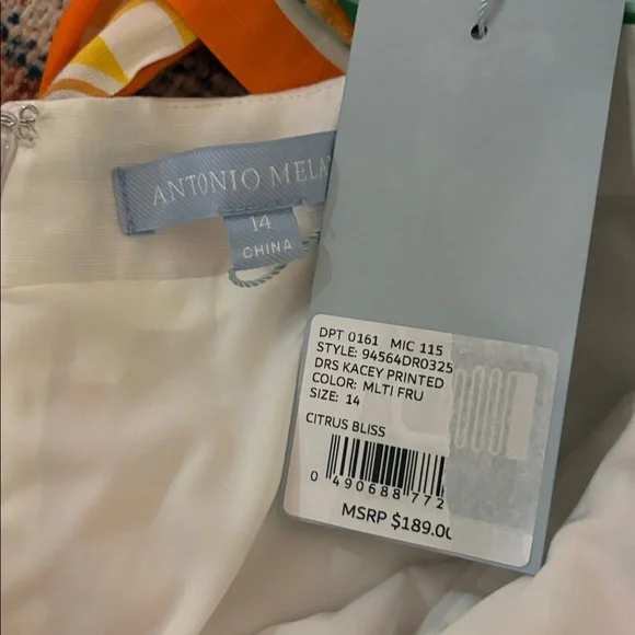 Antonio Melani Kacey Dress in Multicolor Fruit Print SZ 14 NWT - Picture 5 of 6